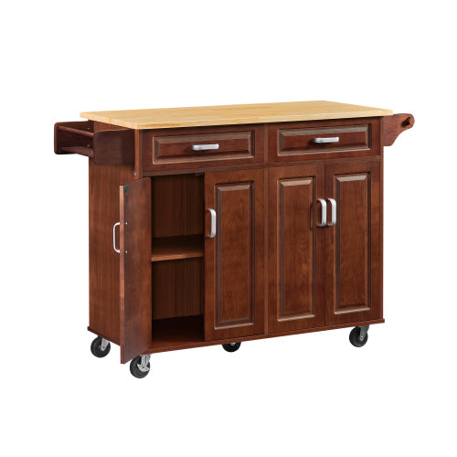 "LunaLulinlk Mobile Kitchen Island Cart With 2 drawers "