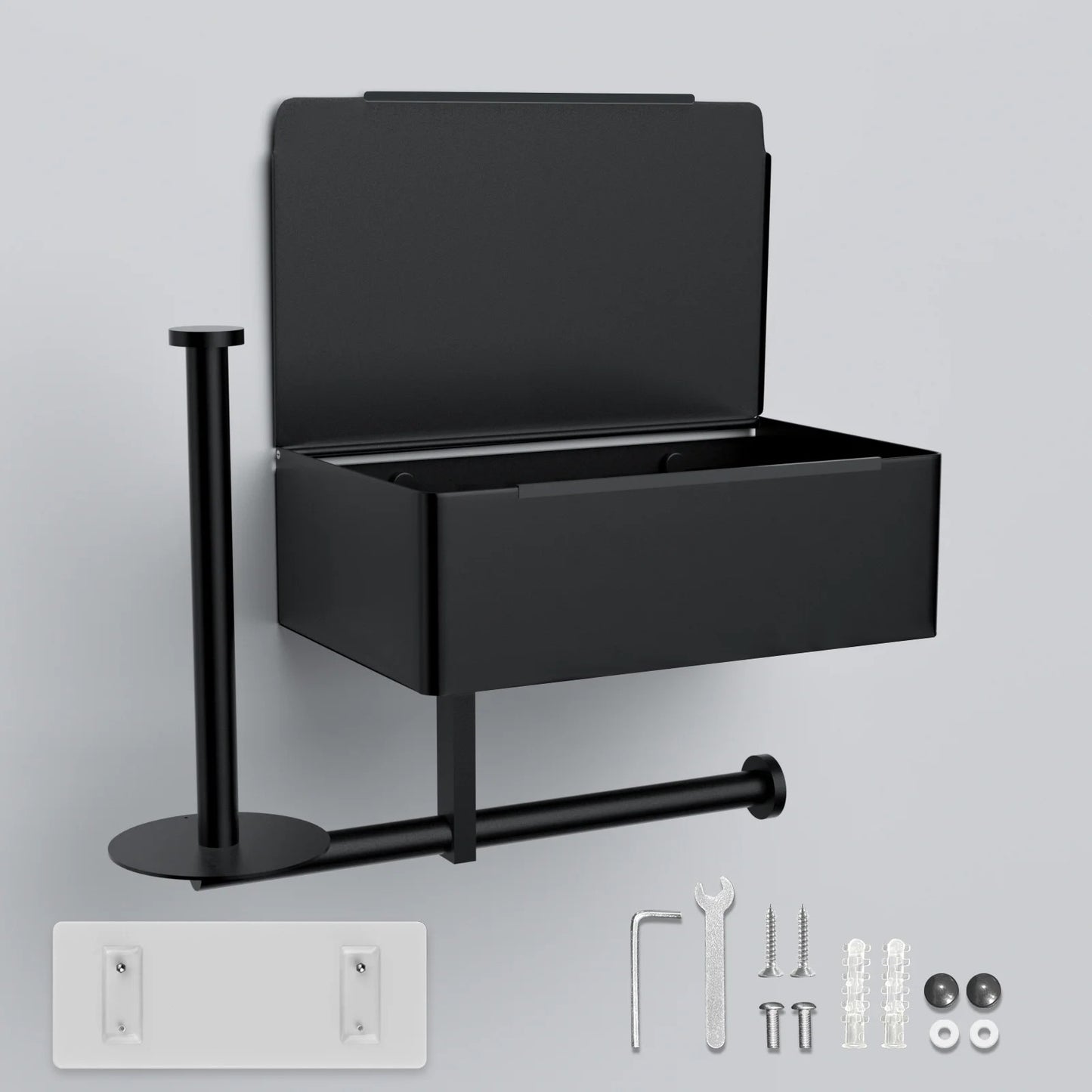 LunaLulinlk Toilet Paper Holder Wall Mount Stainless Steel Shelf with Toilet Roll Storage & Wipes Dispenser for Bathroom