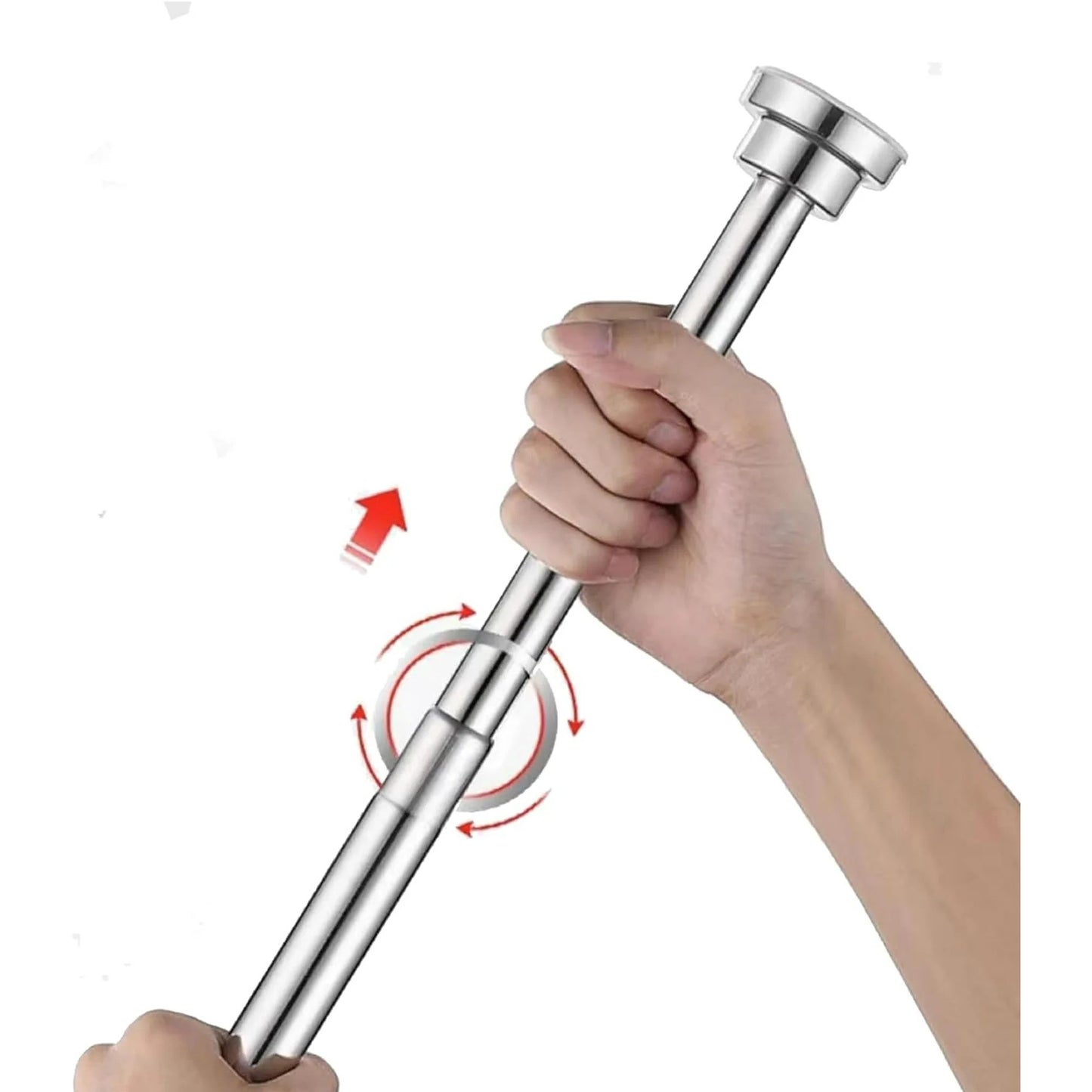 LunaLulinlk Stainless Steel 43" ~ 72" Straight Adjustable Tension Shower Rod - Bronze