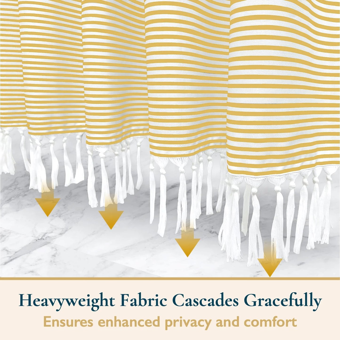 LunaLulinlk Tassel Shower Curtain Set with Hooks