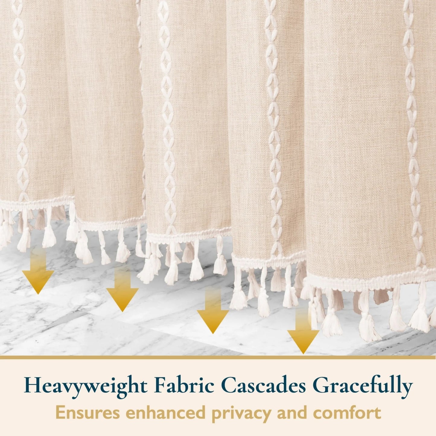 LunaLulinlk Tassel Shower Curtain Set with Hooks