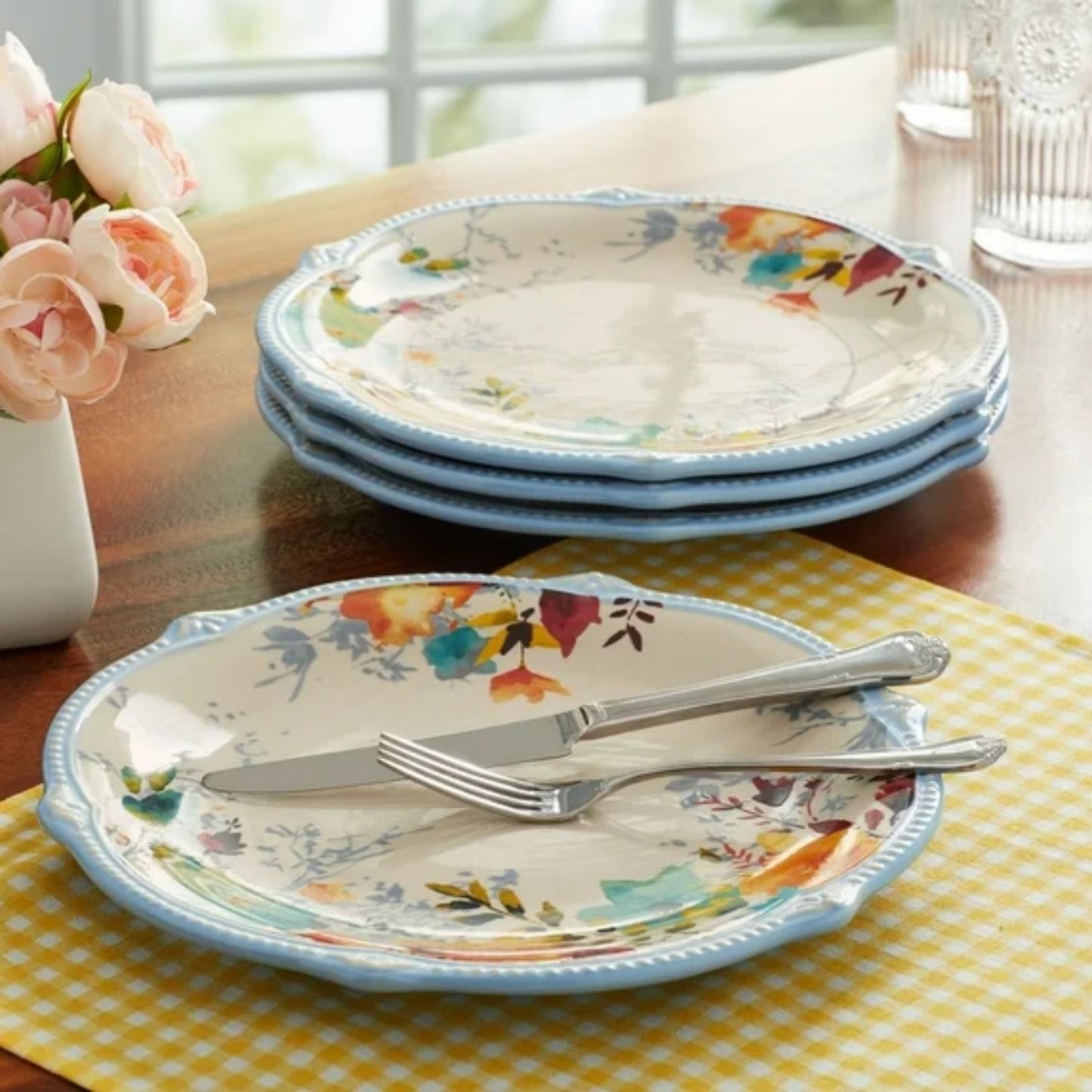 LunaLulinlk Willow 4-Piece Dinner Plate Set