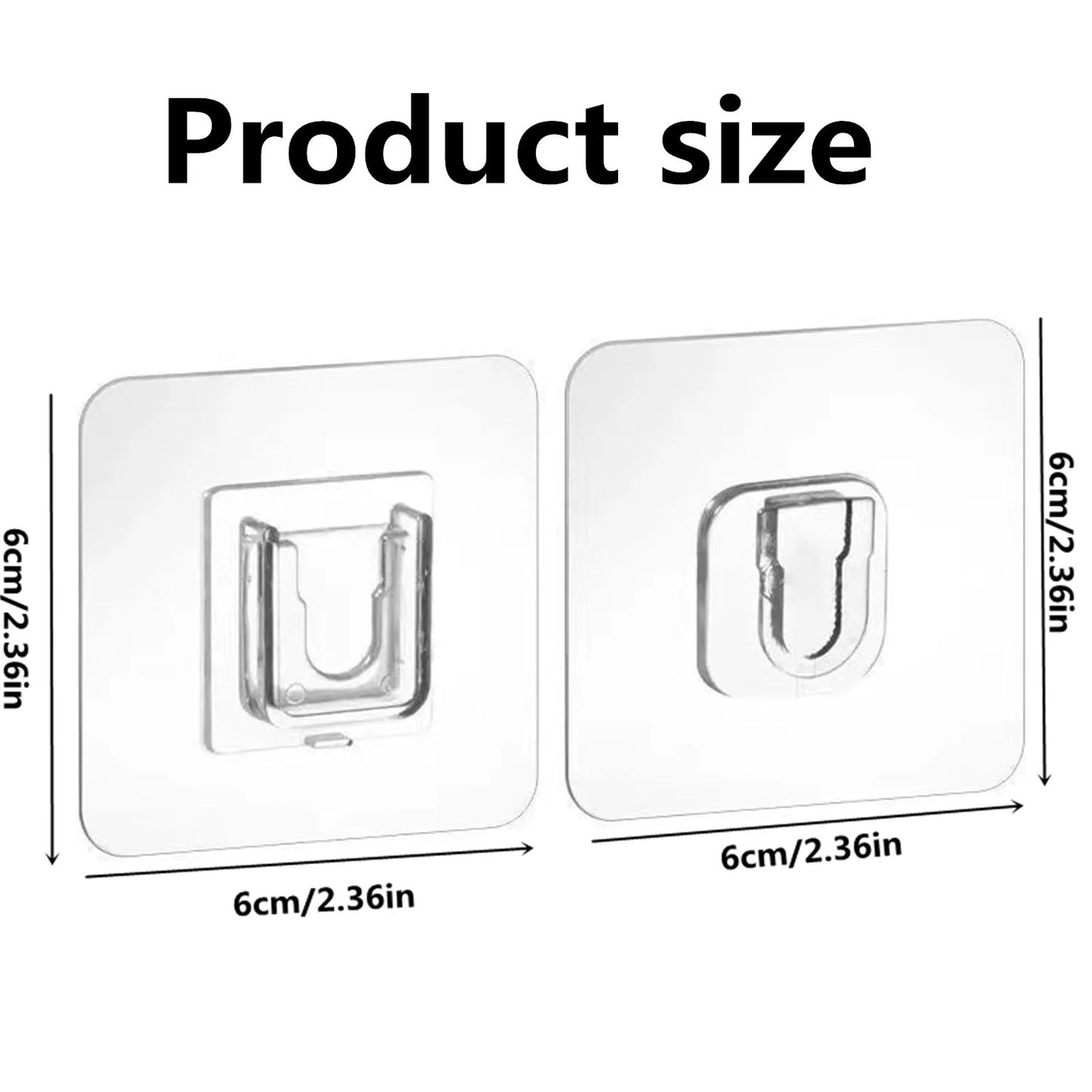 LunaLulinlk Transparent Double-Sided Adhesive Wall Hooks, Nail-Free and Damage-Free, Strong Self-Stick Hangers