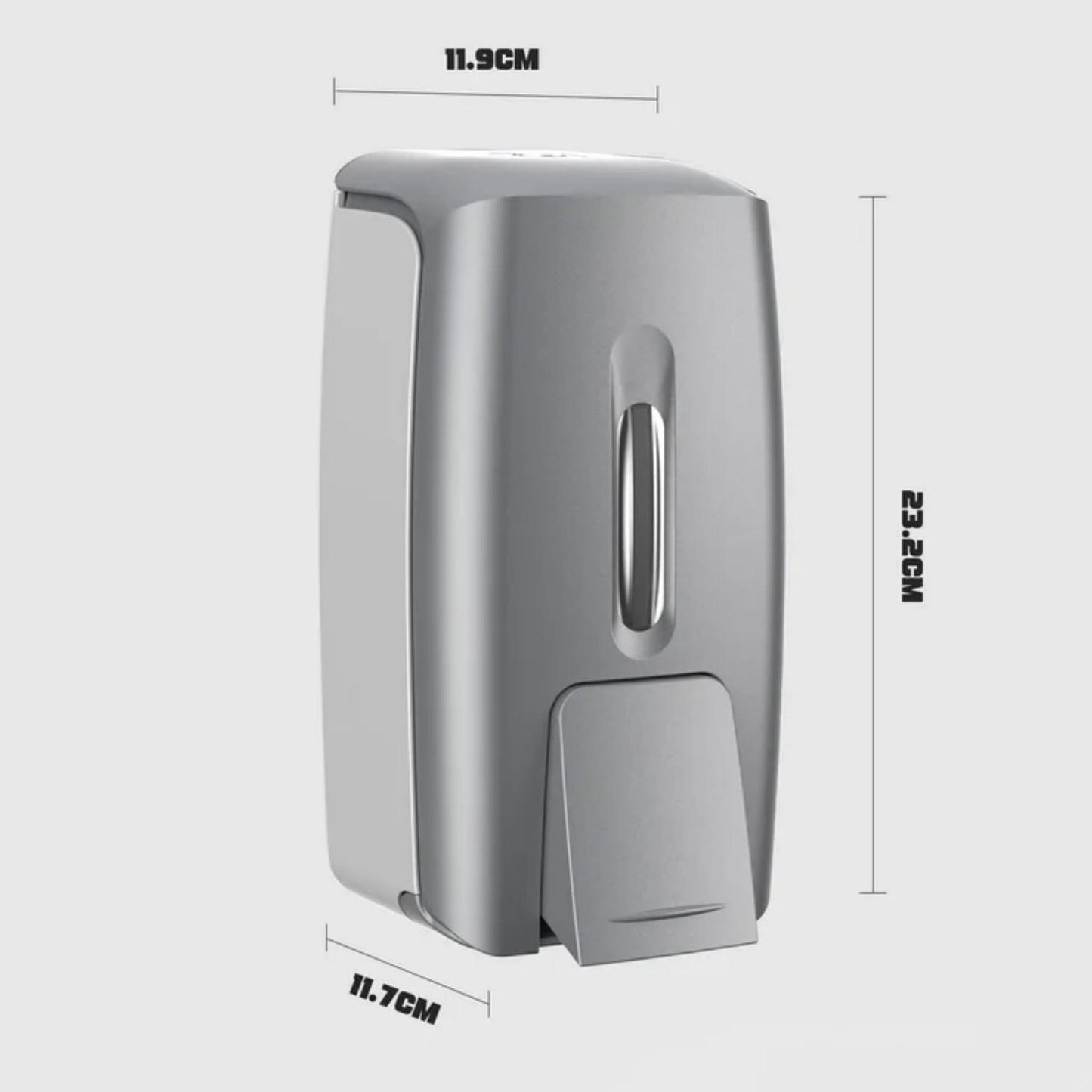 LunaLulinlk Soap Dispenser 28oz/800ml Wall-Mounted No-Drip Gel/Liquid ABS,Silver