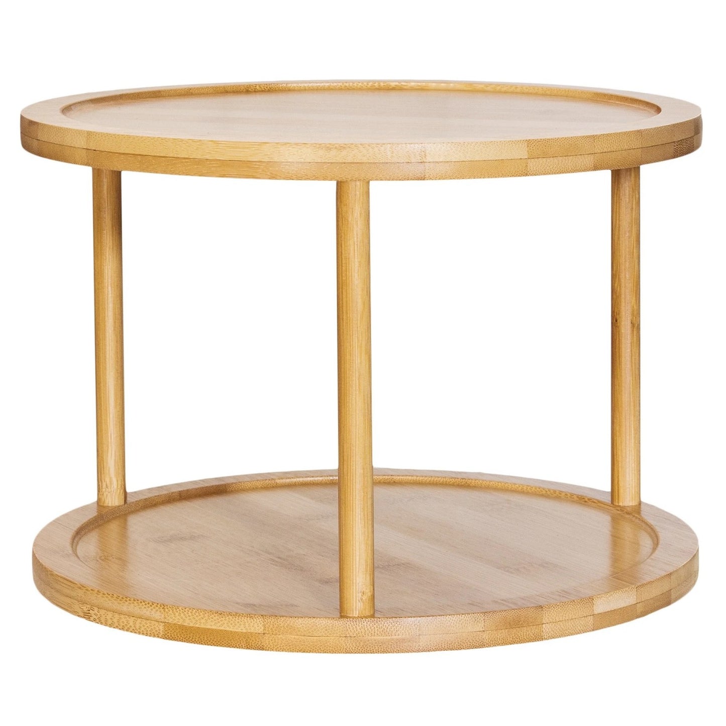LunaLulinlk Two-Tier Bamboo 10" Lazy Susan Turntable for Cabinets, Countertop, Panty or Table