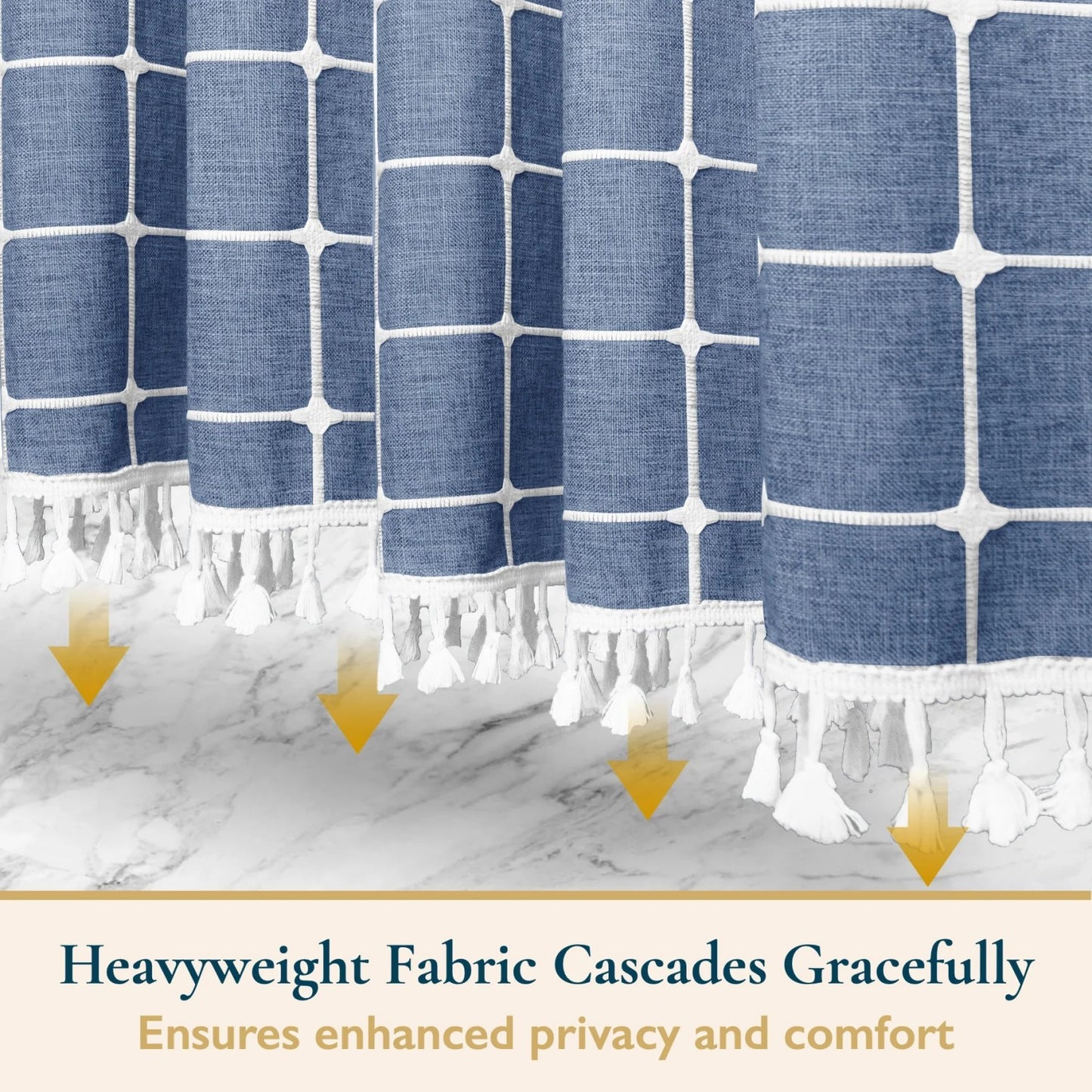 LunaLulinlk Tassel Shower Curtain Set with Hooks
