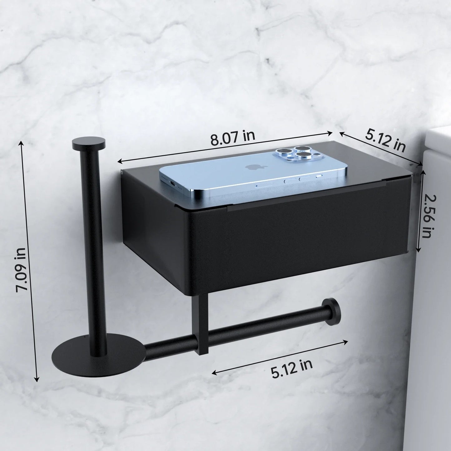 LunaLulinlk Toilet Paper Holder Wall Mount Stainless Steel Shelf with Toilet Roll Storage & Wipes Dispenser for Bathroom