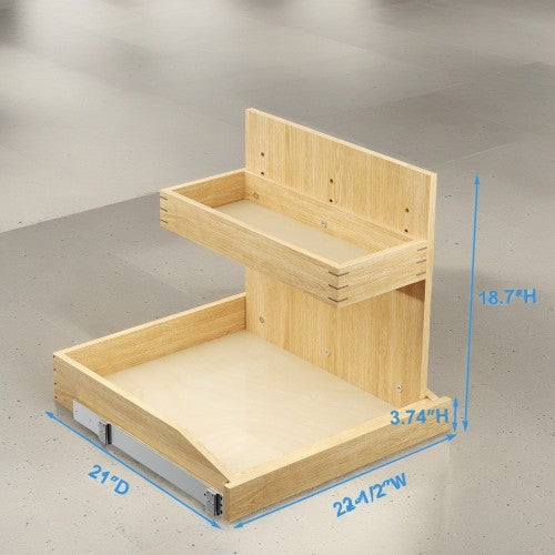 LunaLulinlk Under Sink Organizers and Storage 22½" W x 21" D, 2 Tier Pull Out Cabinet Organizer with Soft Close