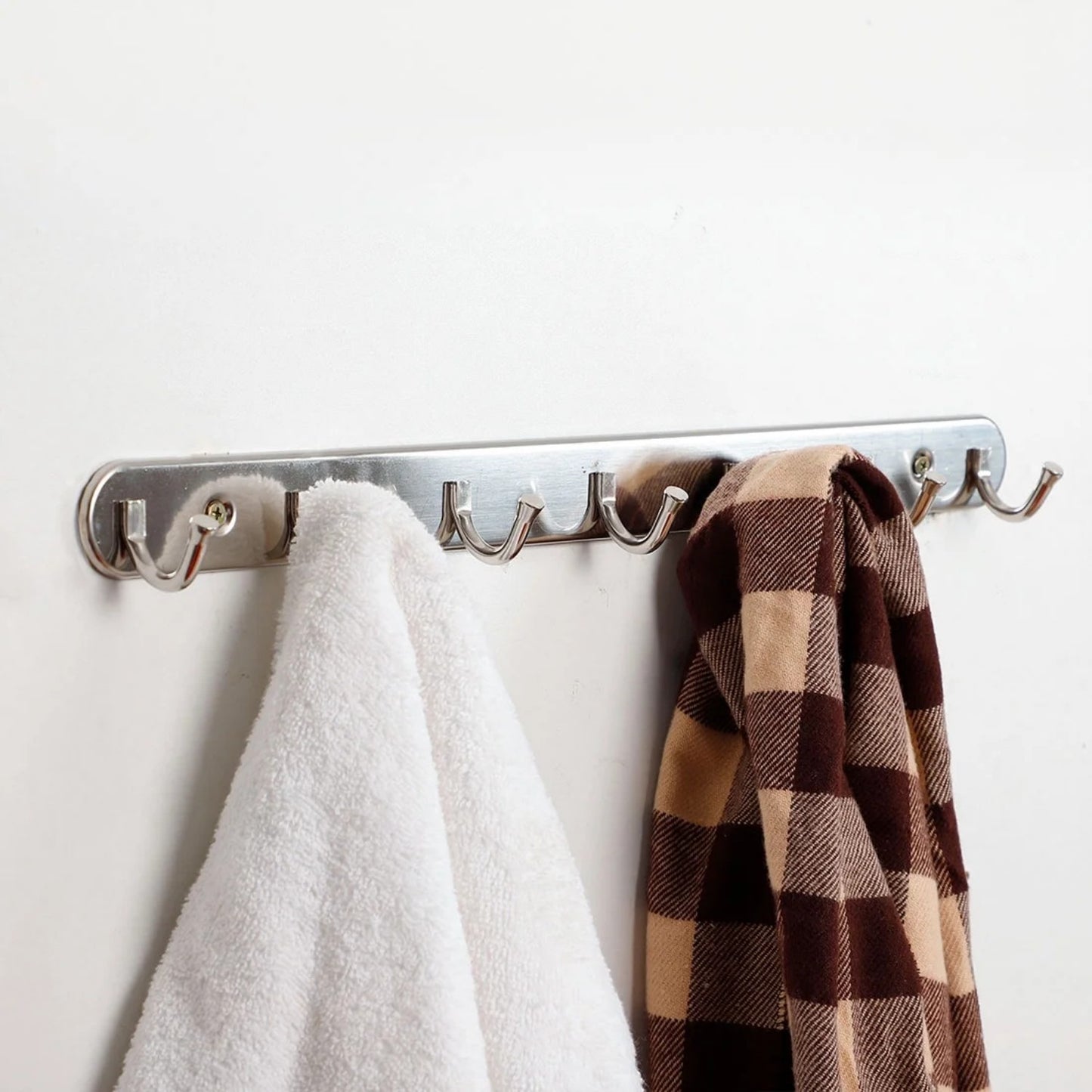 LunaLulinlk Stainless Steel Wall Mount Hook Hanger Coat Hat Holder Silver Tone