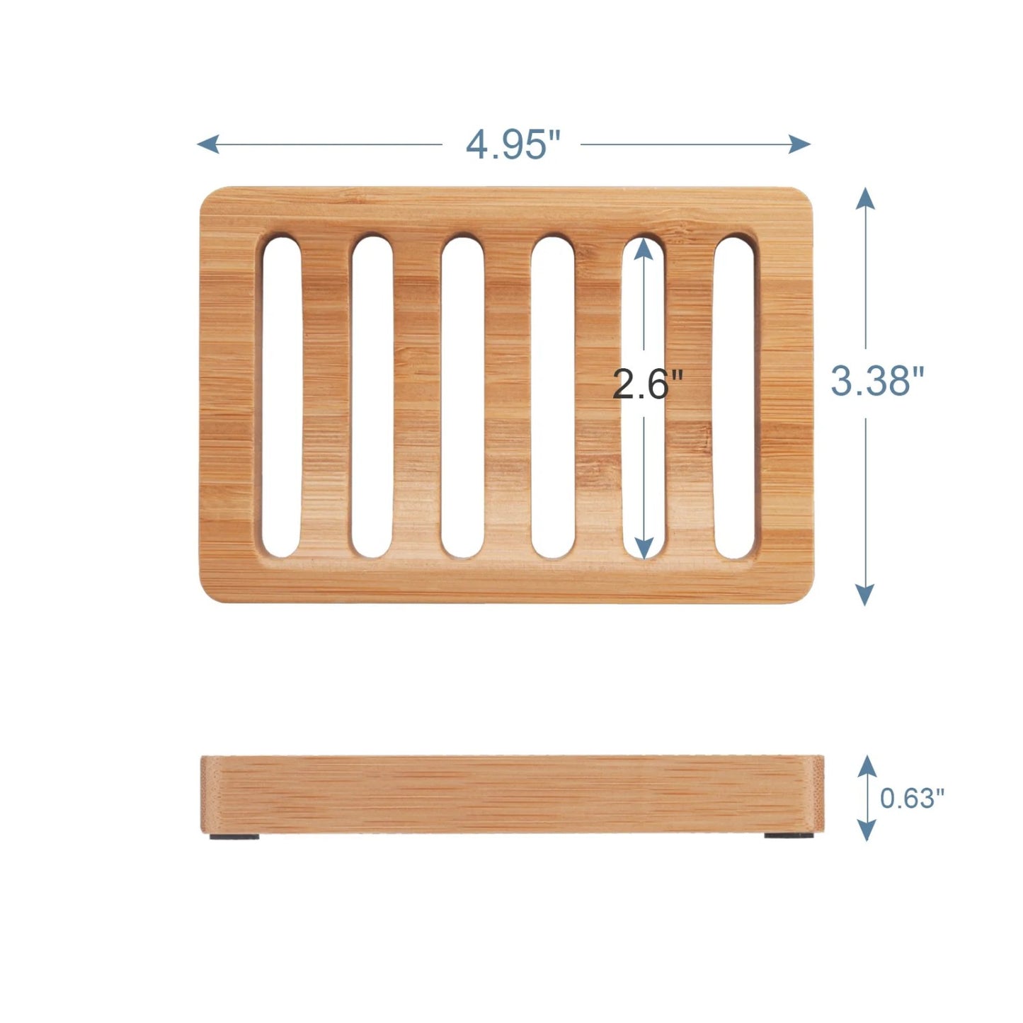 LunaLulinlk Soap Holder Soap Dish, Bamboo Soap Dish, 2 Pack Wood Soap Holder, Bar Soap Holder for Shower, Soap Tray Self Draining Natural Color