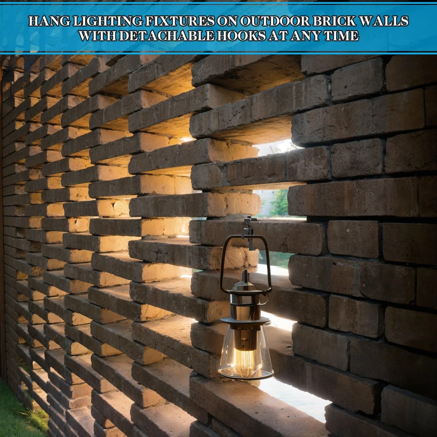 LunaLulinlk Stainless Steel Brick Wall Clips, Brick Hooks Clamp Outdoor Heavy Duty 1-3/4" to 2-3/4" Brick Hook Brick Hangers No Drill, 6 Packs