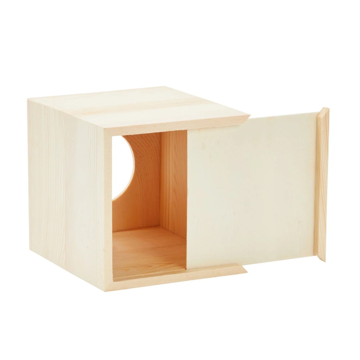 LunaLulinlk Unfinished Wood Tissue Box Cover for DIY Custom Design, Square Wooden Tissue Cover Holder with Slide Out Bottom 5.8 in
