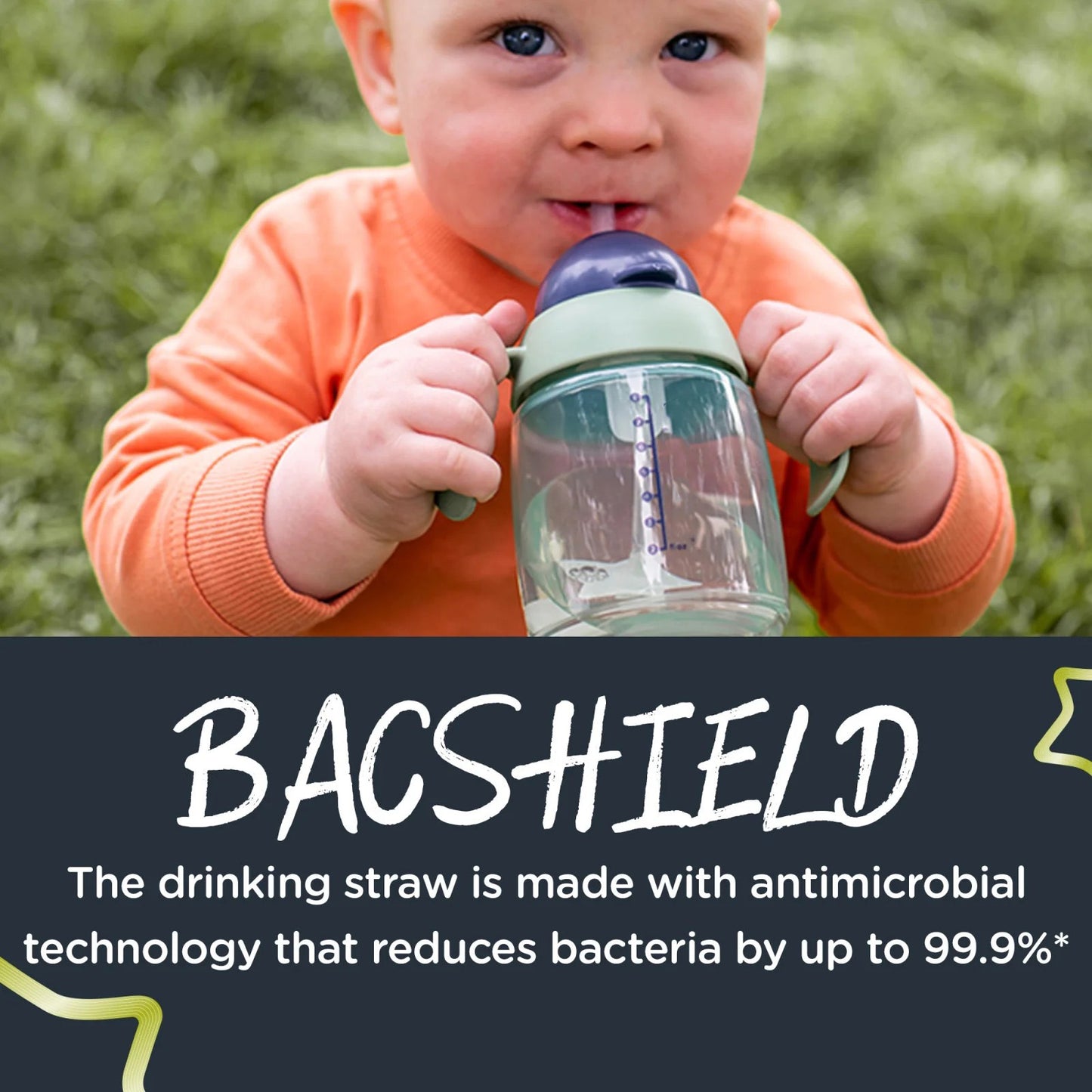 LunaLulinlk Weighted Straw Cup for Toddlers, 6 Months Plus, 10oz, Leak and Shake-Proof, Antimicrobial Technology