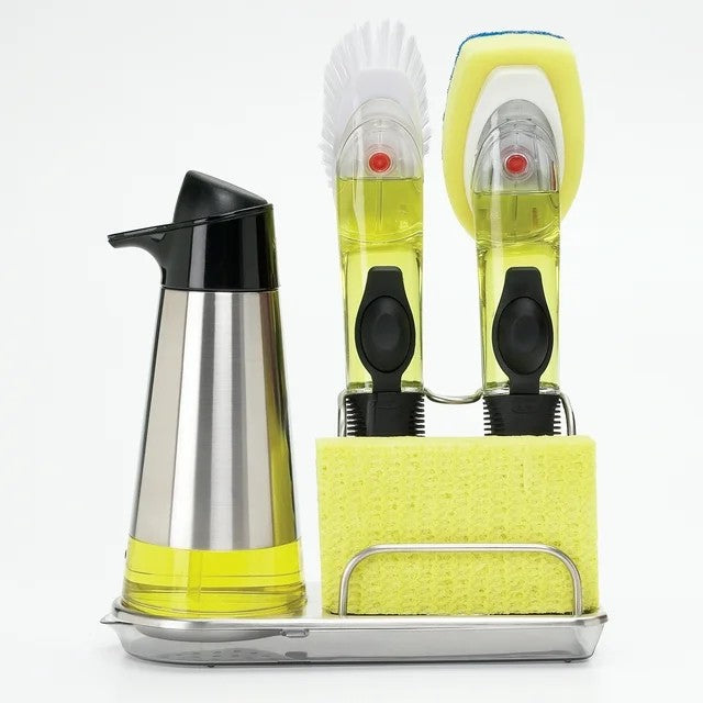 LunaLulinlk Stainless Steel Sink Organizer with Brush Holder