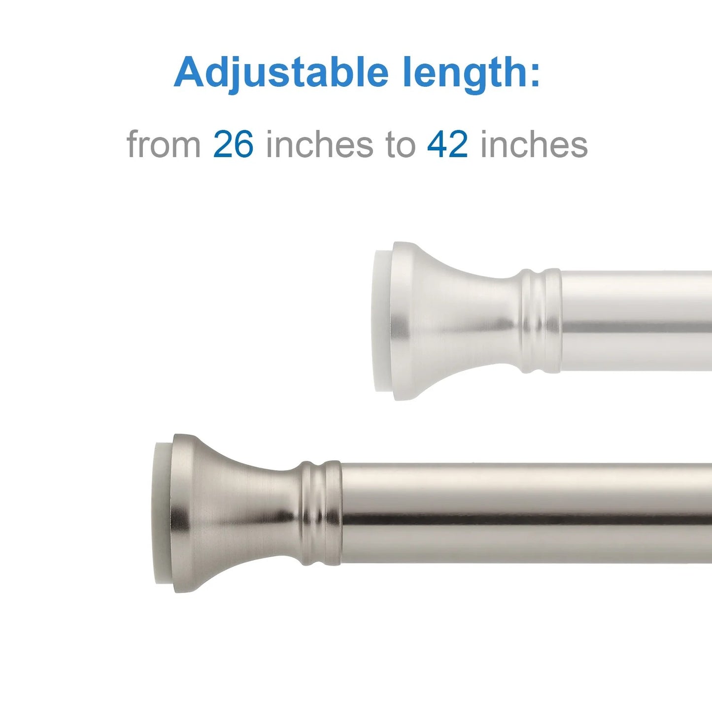 LunaLulinlk Spring Tension Shower Curtain Rod, 54-90 inches Rust-Resistance Tension Curtain Rod Bathroom Rod