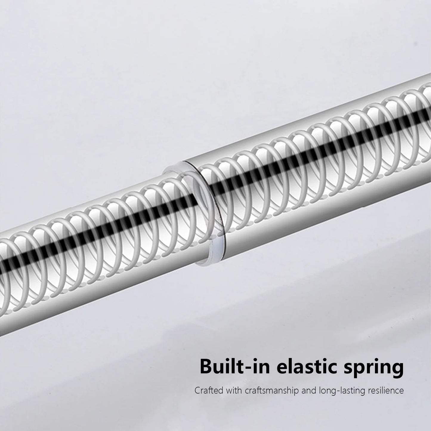 LunaLulinlk Stainless Steel Extendable Shower Curtain Rod, No Drilling Tension Pole for Bathroom, Kitchen