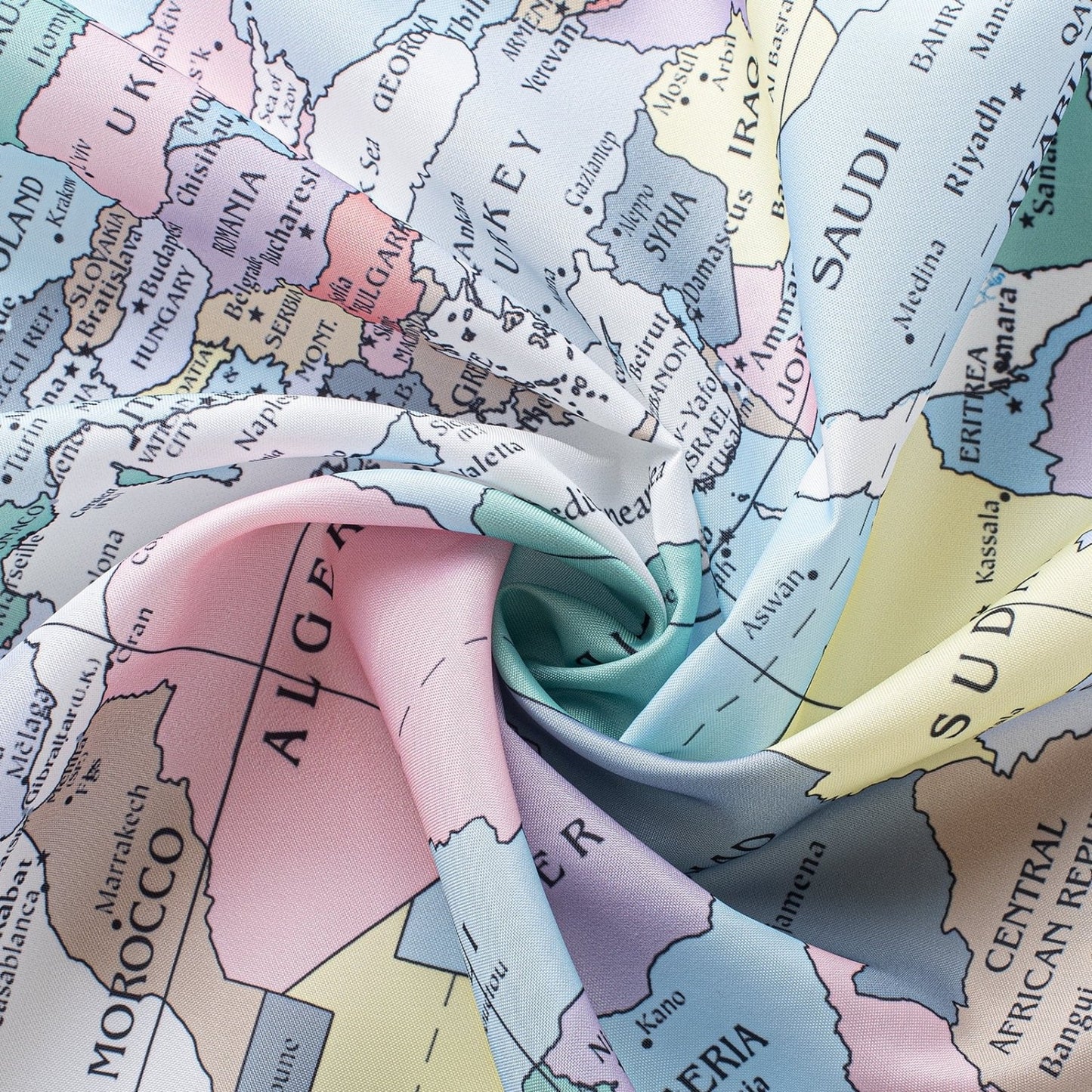 LunaLulinlk World Map Polyester Shower Curtains