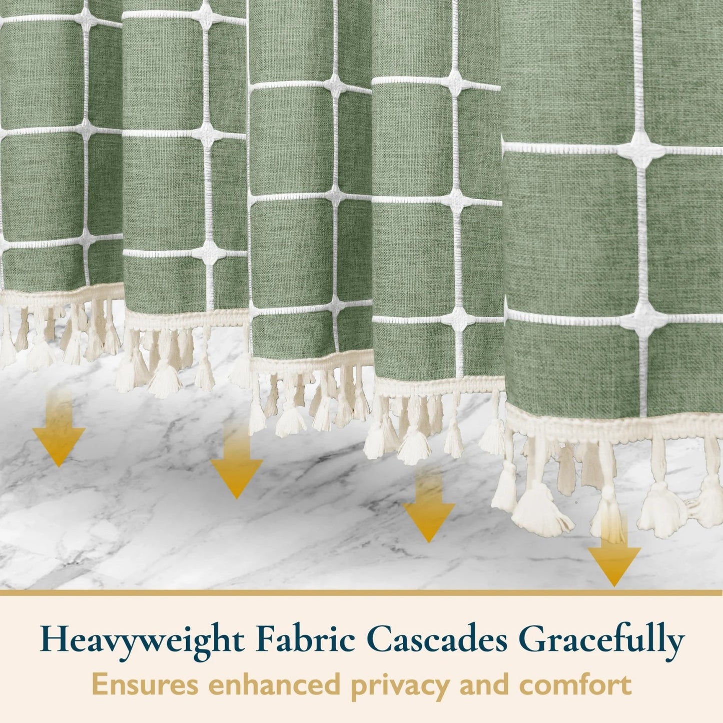 LunaLulinlk Tassel Shower Curtain Set with Hooks