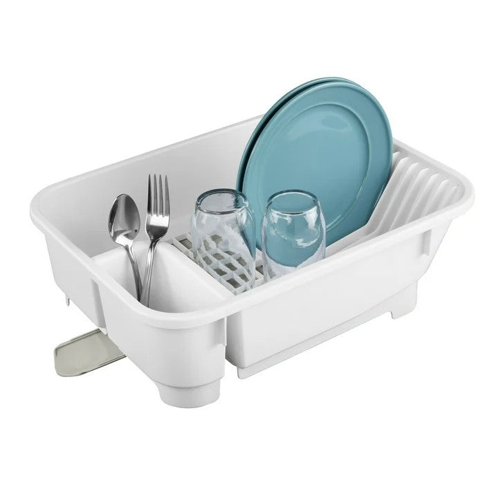 LunaLulinlk Sink Set, Space-efficient, Self-Draining with Retractable Spout, White