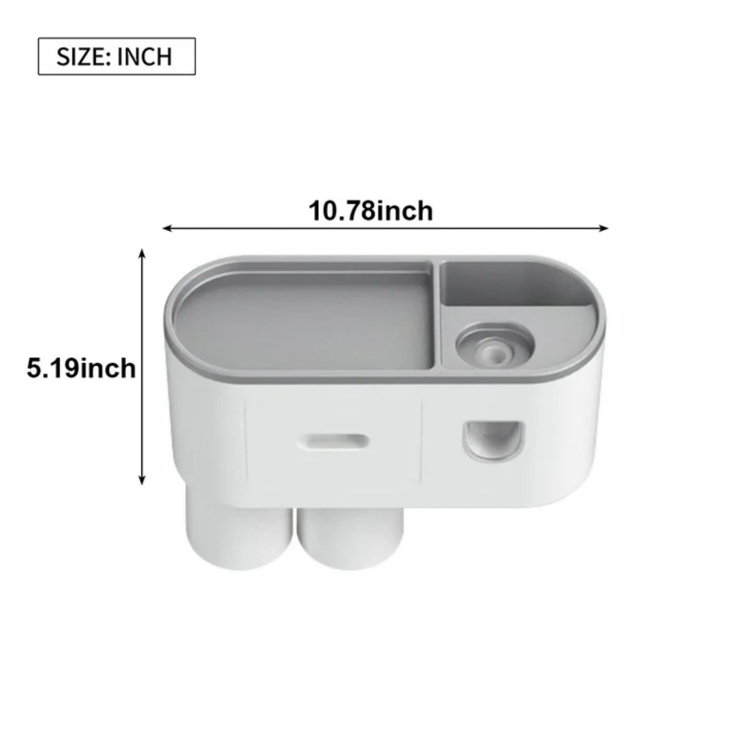 LunaLulinlk Toothbrush Holder for Bathroom, Toothpaste Holder and Dispenser,Wall Mounted Toothbrush Cup Holder with White