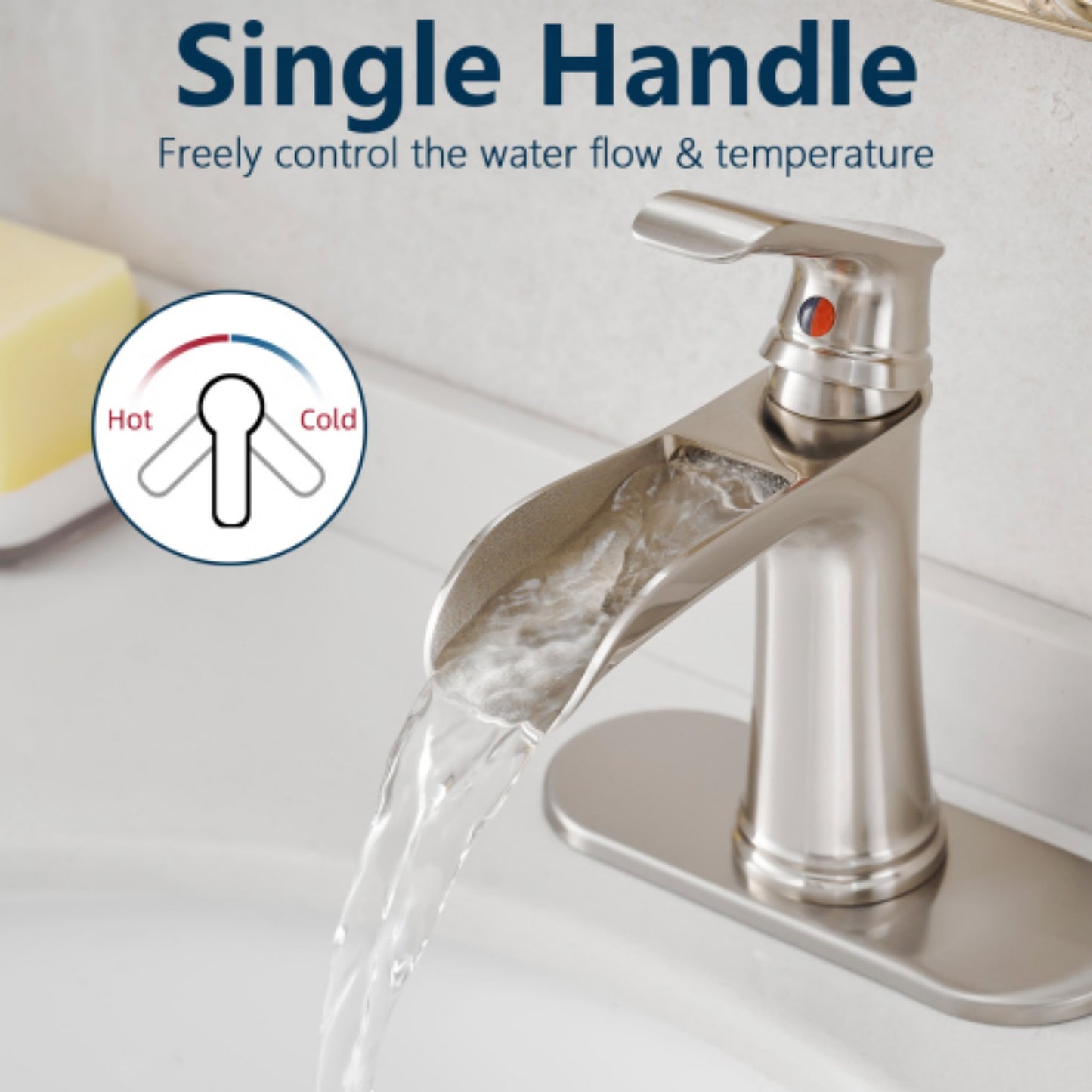 LunaLulinlk Sink faucet with countertop, bathroom faucet for sink, single hole single handle faucet