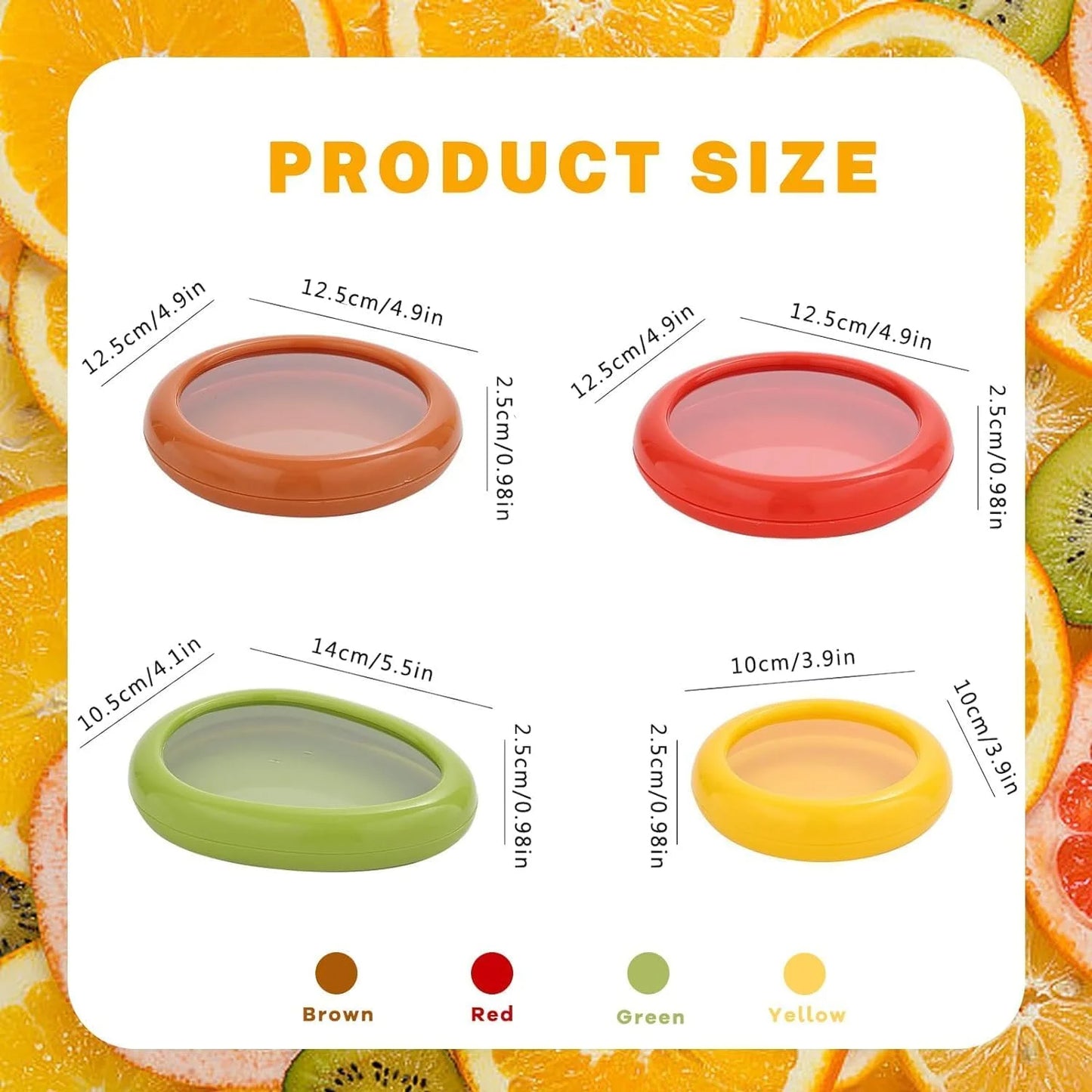 LunaLulinlk Silicone Fruit Storage Box, Fruit and Vegetable Anti-Oxidation Storage Box, Refrigerator Freshness Preservation (4 Pack)