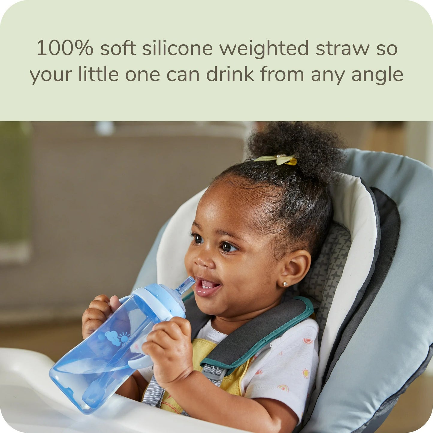 LunaLulinlk Toddler Straw Cup, 5oz Straw Sippy Cup 6+ Months, 1 Pack, Teal, Unisex