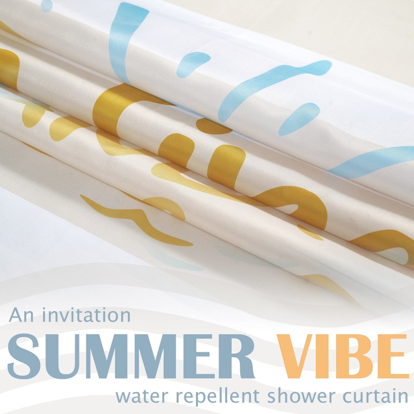 LunaLulinlk Summer Fashion Letter Stripe Home Shower Curtain,Yellow