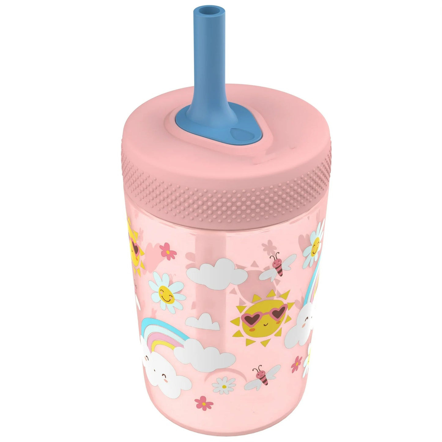 LunaLulinlk Tumbler, Soft Straw Tumbler for Toddlers, 12oz, Leak-Proof, Easy to Hold, Sunshine and Rainbows