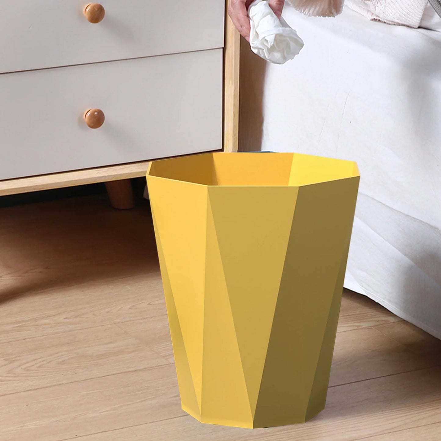 LunaLulinlk Yellow 2.7 Gallon Kitchen Trash Can, Trash Can for Bathroom Plastic Wastebasket Container Trash Can