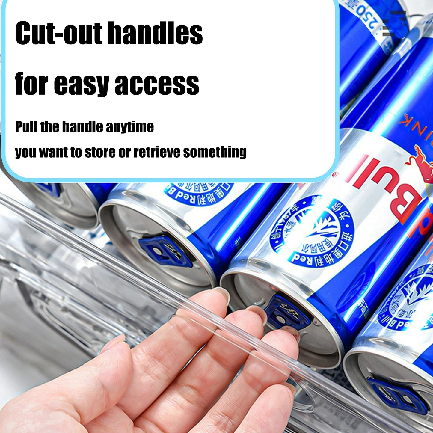 LunaLulinlk Soda Can Organizer Clear Refrigerator Bin for Soda Cans (12 Count)
