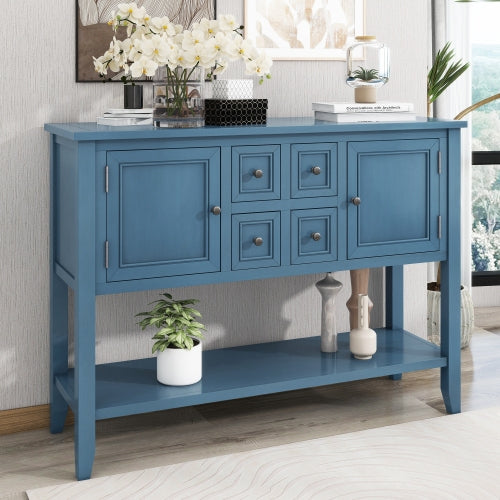 LunaLulinlk Storage Vintage Console Table with Four Small Drawers and Bottom Shelf for Living Rooms, Entrances and Kitchens