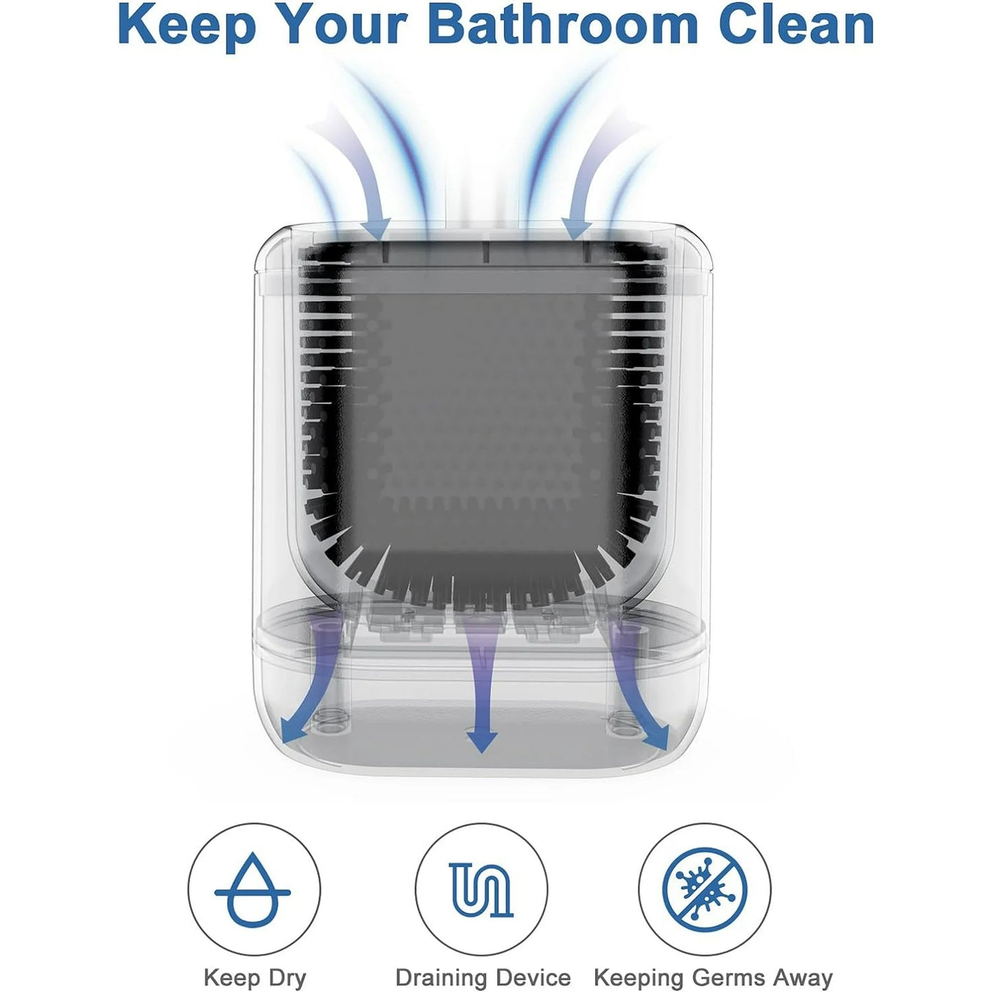 LunaLulinlk Toilet Brush and Cleaner with Magnetic Holder, Black, 2-Pack