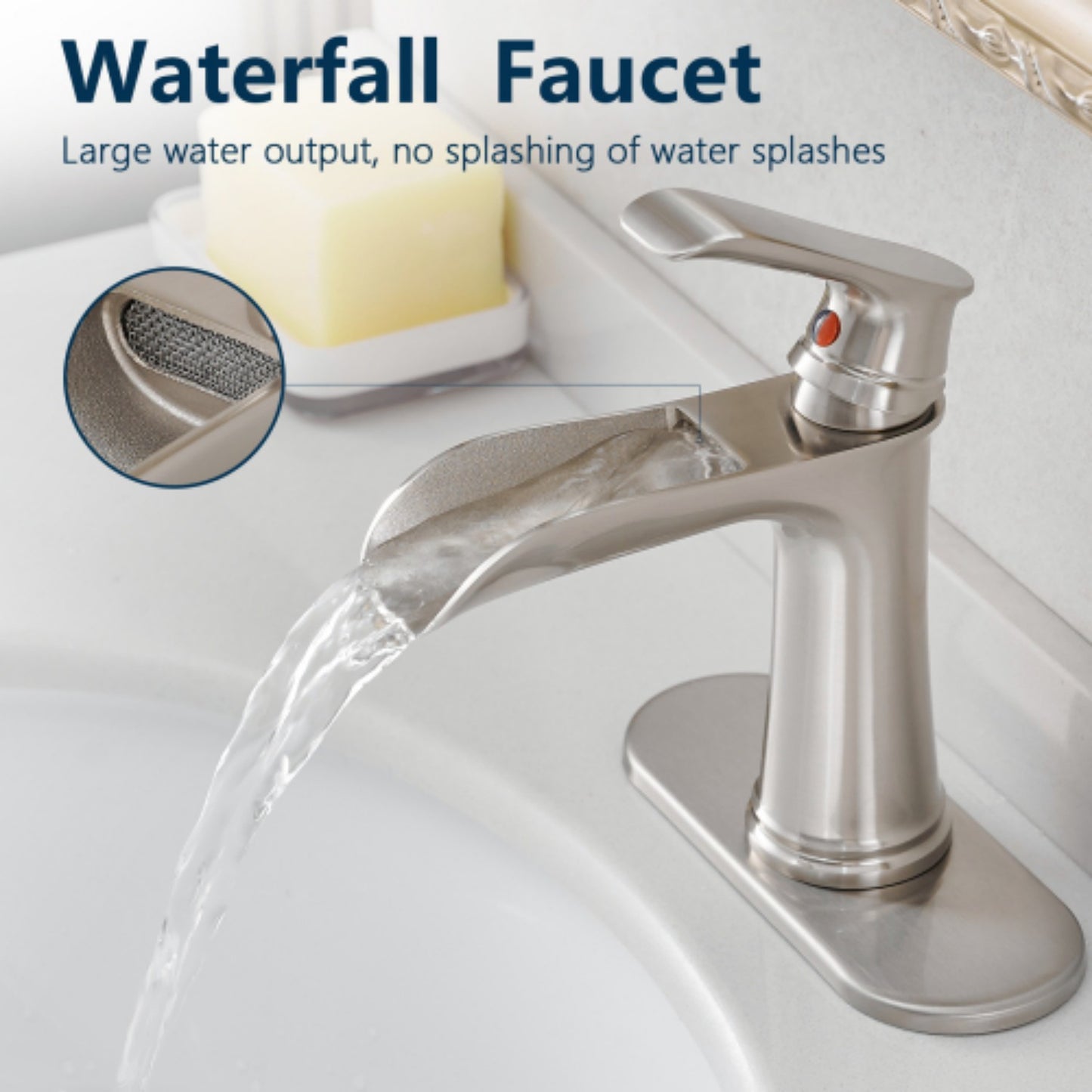 LunaLulinlk Sink faucet with countertop, bathroom faucet for sink, single hole single handle faucet