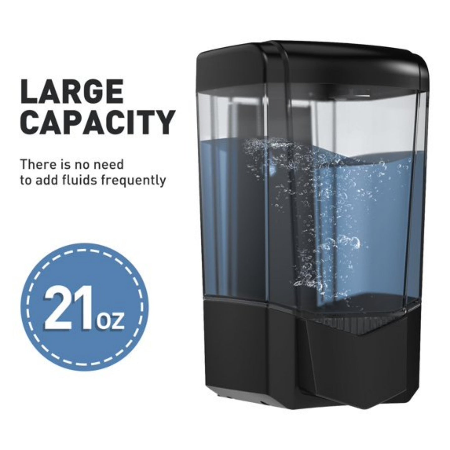 LunaLulinlk Soap Dispenser 20oz/600ml Wall-Mounted ABS Material Gel/Liquid for Home & Commercial, Black