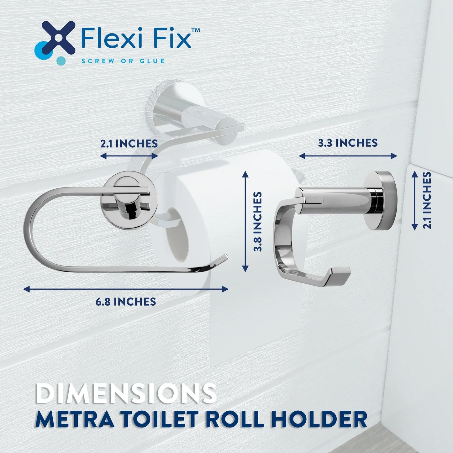 LunaLulinlk Wall-Mounted Toilet Paper Holder in Chrome