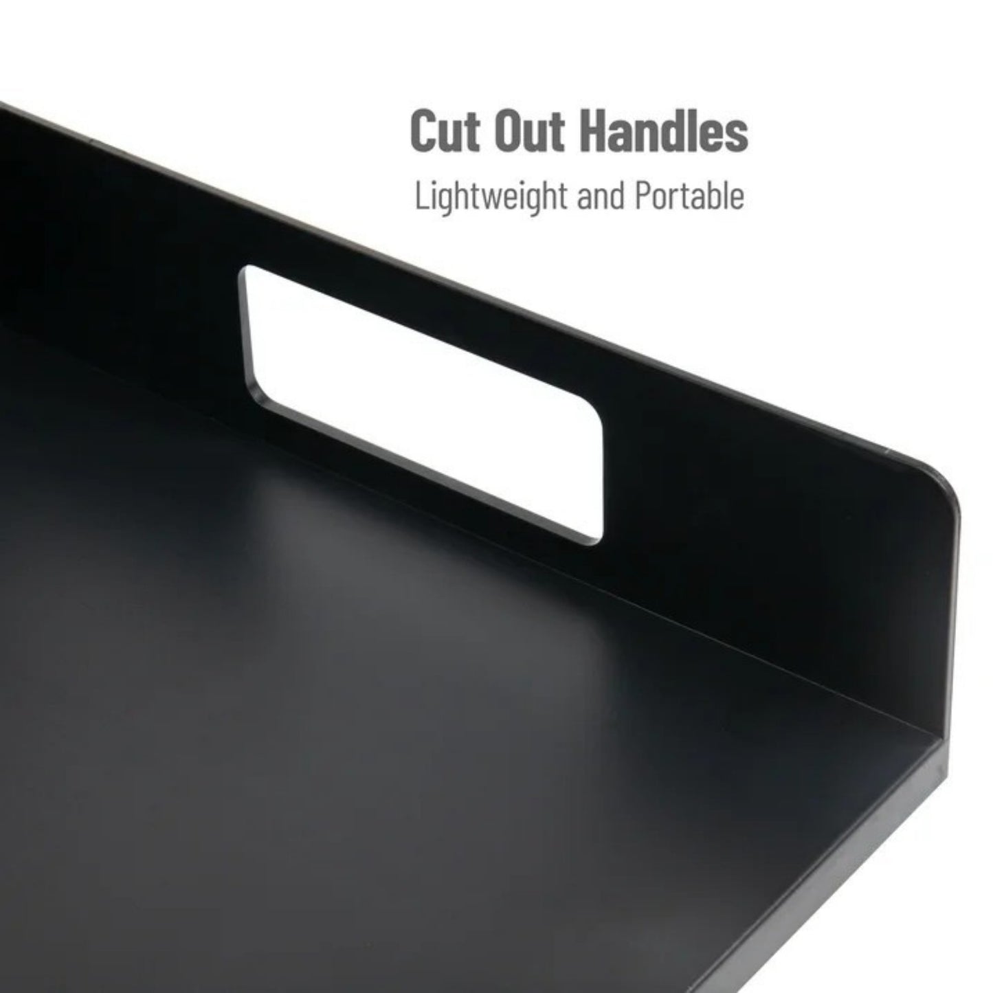 LunaLulinlk Utensil Napkin and Plate Holder, Silverware Organizer, Serving Tray, Plastic, Black