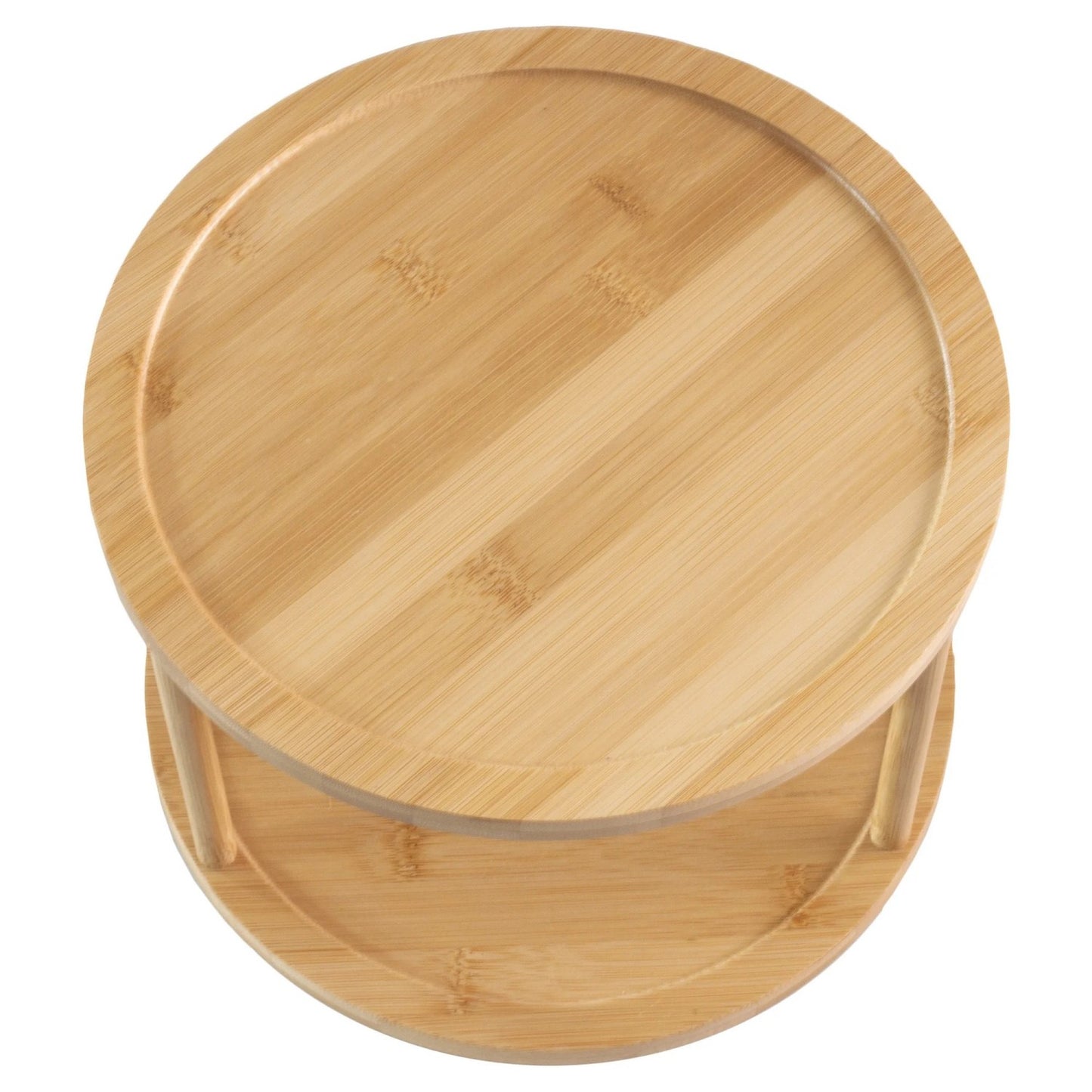 LunaLulinlk Two-Tier Bamboo 10" Lazy Susan Turntable for Cabinets, Countertop, Panty or Table