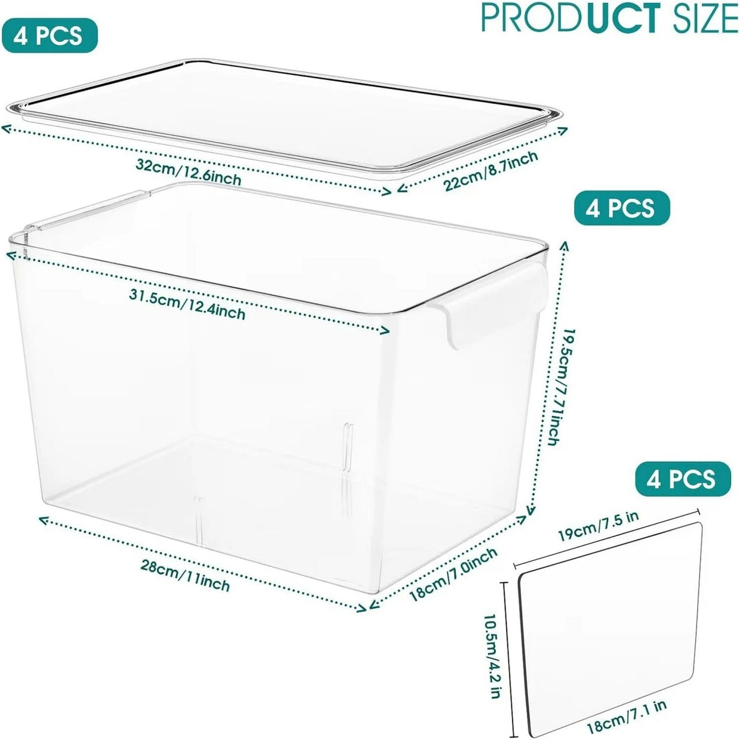 LunaLulinlk Stackable Clear Storage Bins with Lids, Large Plastic Storage Bins w Handle, Acrylic Pantry Organization and Storage for Kitchen
