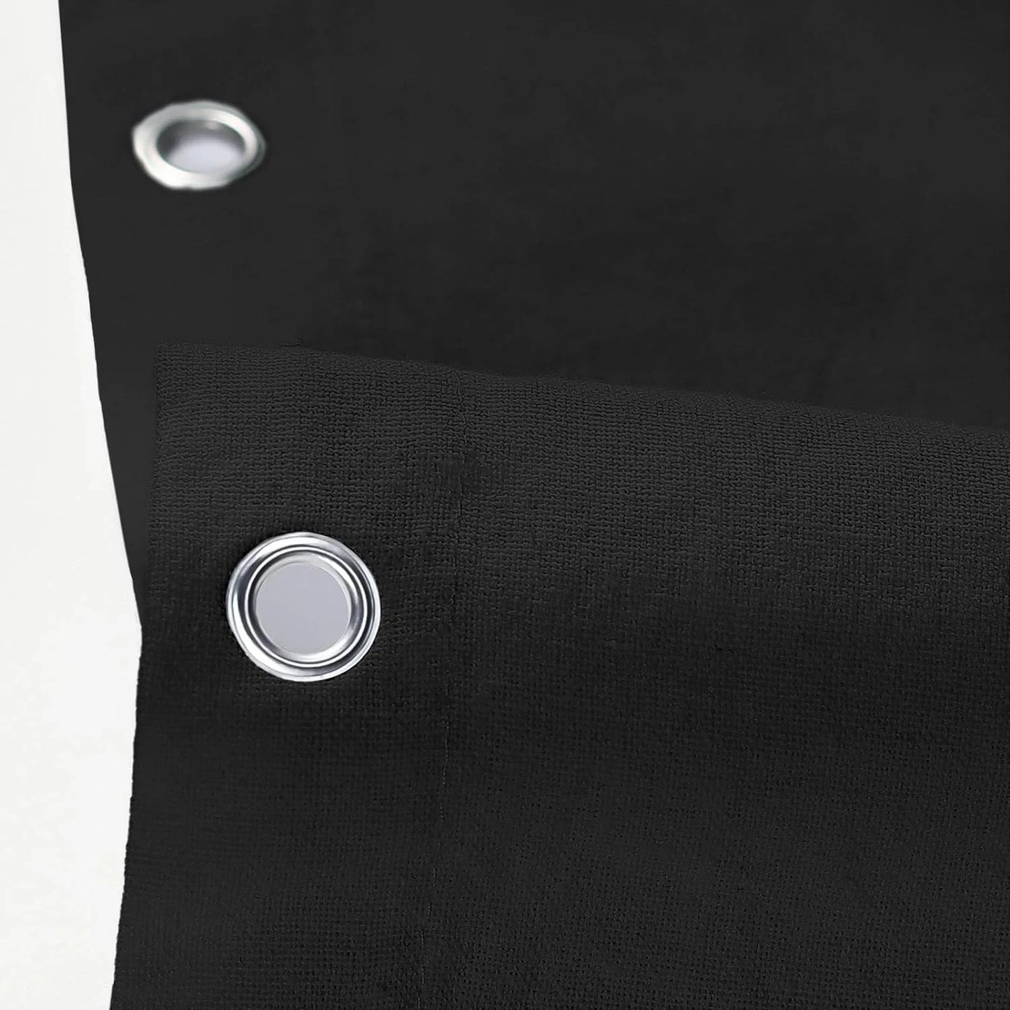 LunaLulinlk Shower Curtain with A Ruffle Hem Black Linen Shower Curtain