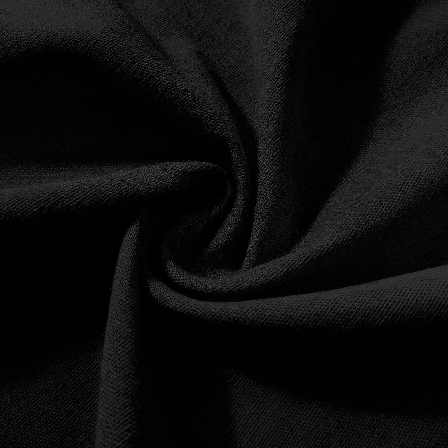 LunaLulinlk Shower Curtain with A Ruffle Hem Black Linen Shower Curtain