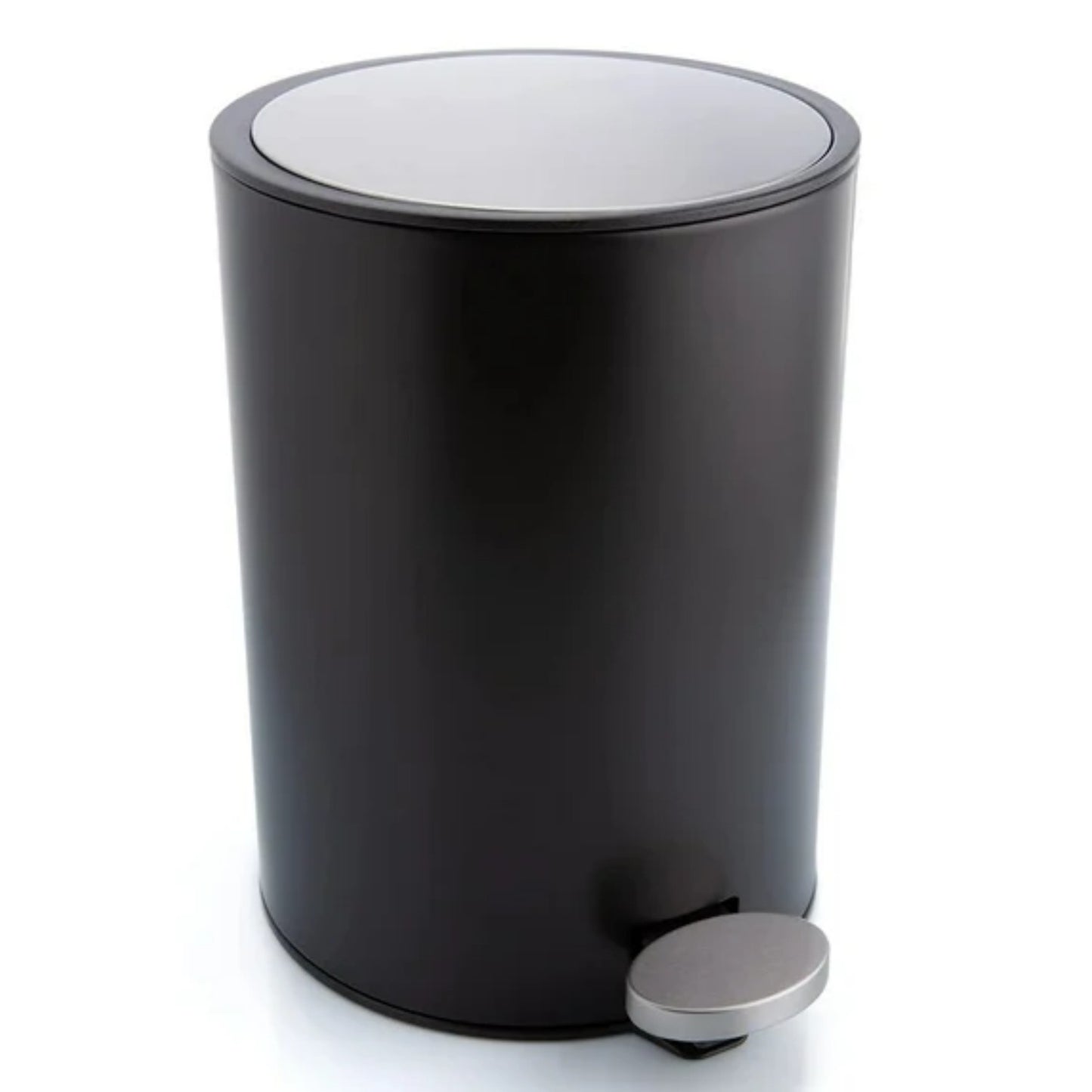 LunaLulinlk Stainless Steel 3L Bathroom Trash Can with Soft Close Lid - Brushed Nickel