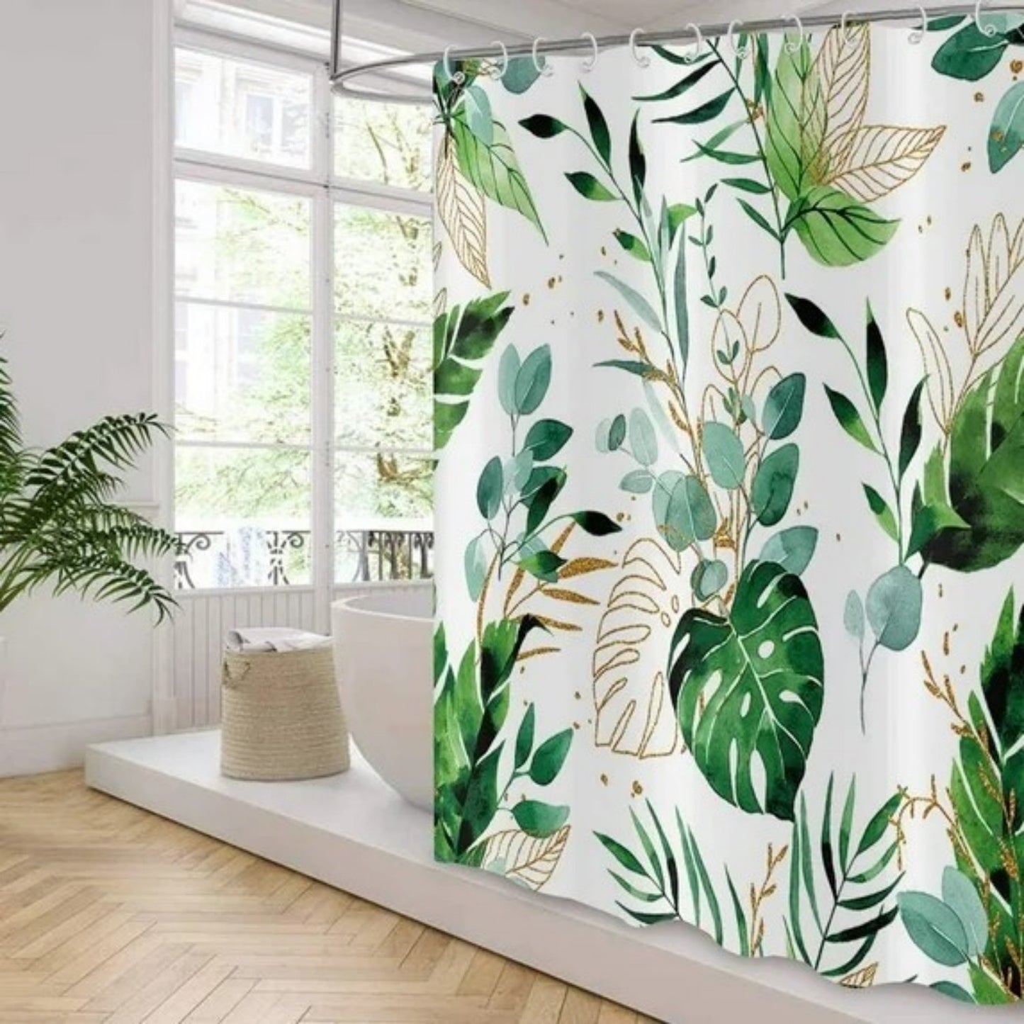 LunaLulinlk Tropical Leaf Shower Curtain
