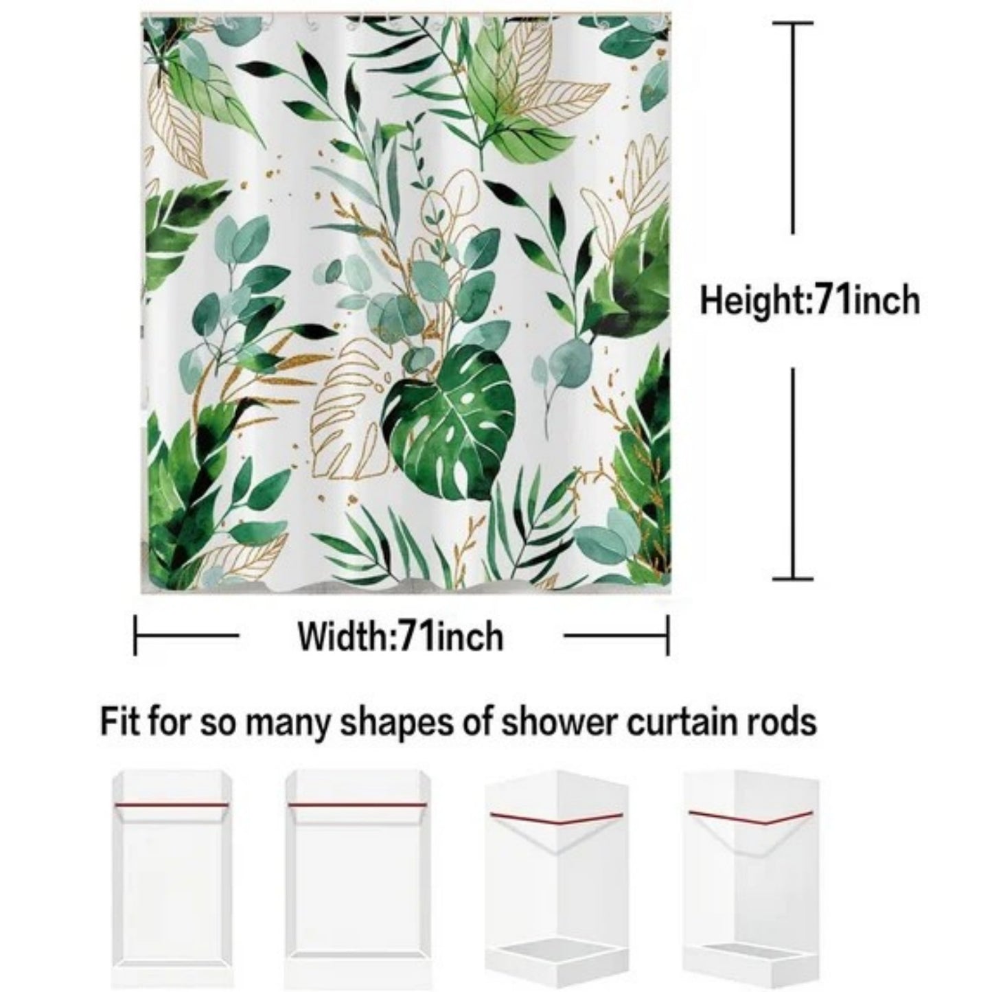 LunaLulinlk Tropical Leaf Shower Curtain