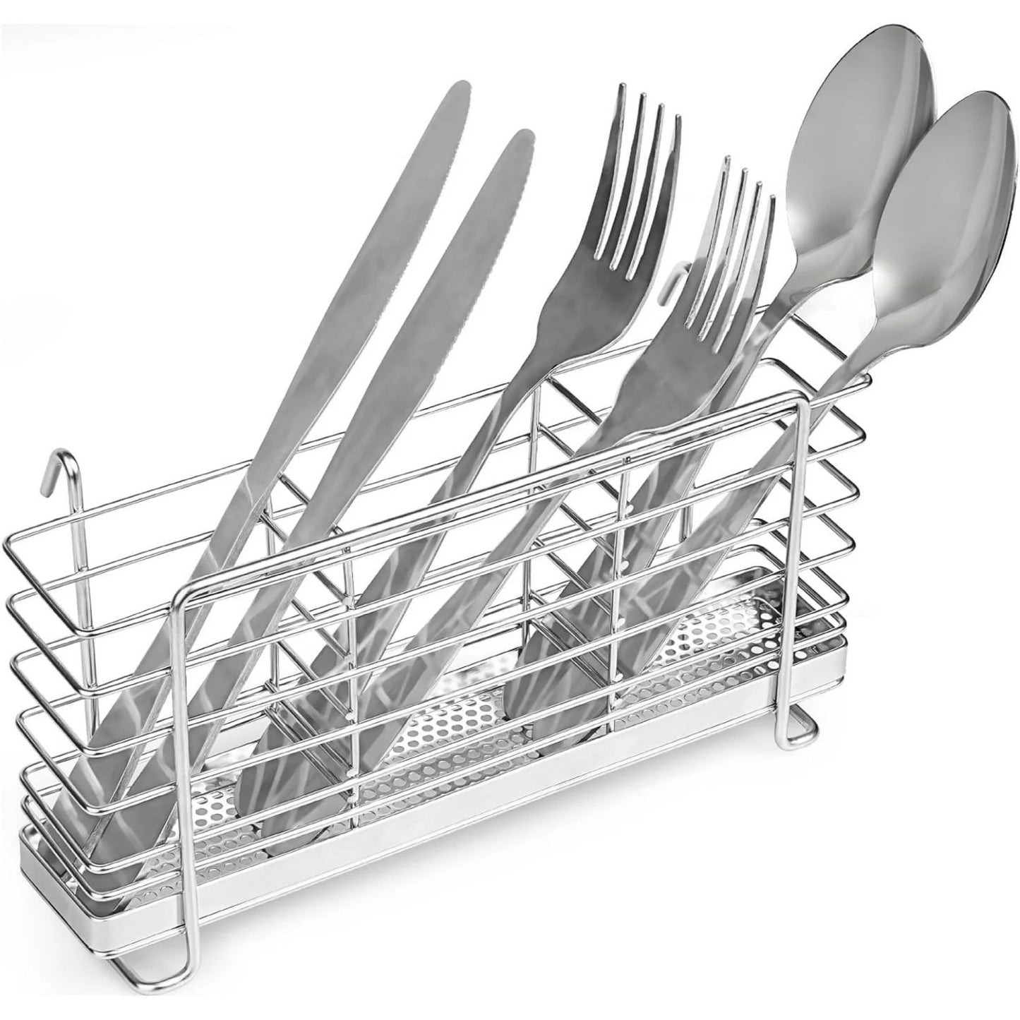 LunaLulinlk Utensil Holder, Stainless Steel Kitchen Utensil Drying Rack with 3 Compartments