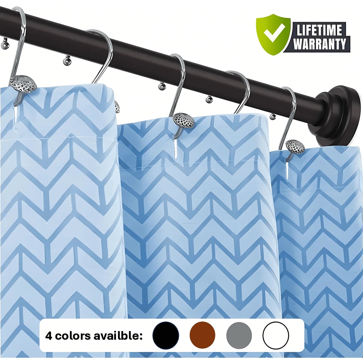 LunaLulinlk Stainless Steel 43" ~ 72" Straight Adjustable Tension Shower Rod - Bronze