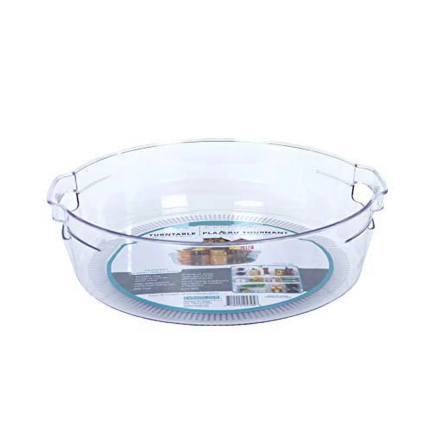 LunaLulinlk Turntable Food Storage Organizer for Fridge and Pantry, 11.5" x 3.3", Clear