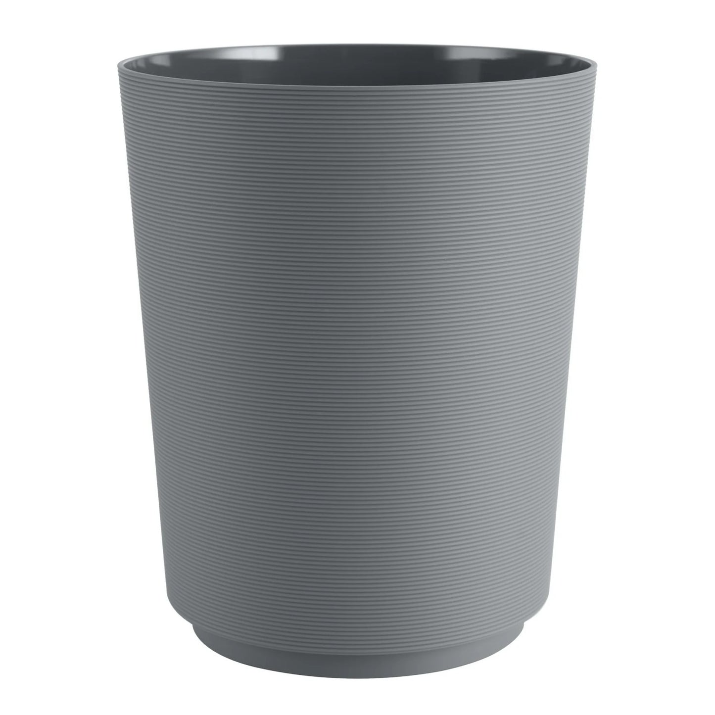 LunaLulinlk Soft Touch Ribbed Plastic 1.98 Gallon Wastebasket in Grey for Bathroom, Kitchen and Bedroom