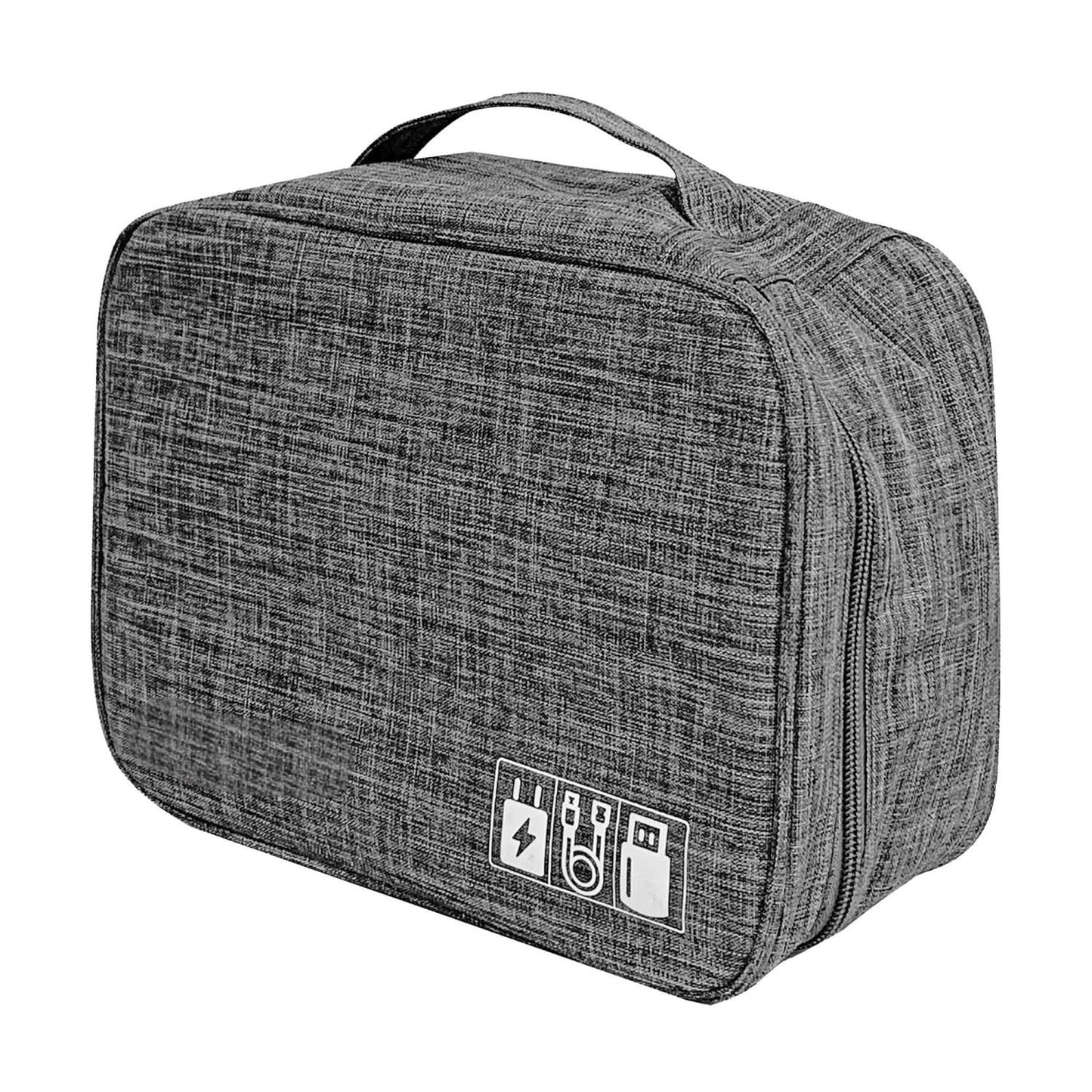 LunaLulinlk Soft Shell Electronic Carrying Case with Mesh Pockets, for USBs, Gray