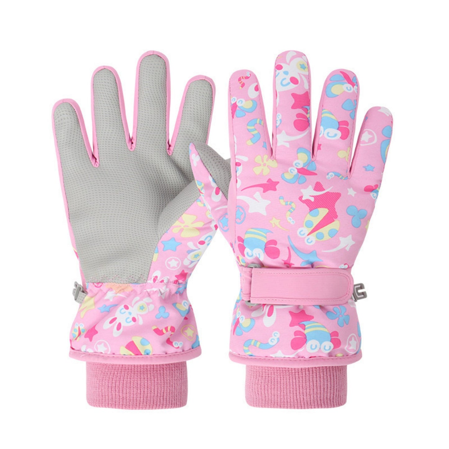 LunaLulinlk Kids Snow Gloves for Kids Gloves Winter Ski Gloves Waterproof Toddler Gloves Snowboard Mittens for Boys Girls Pink 4-6